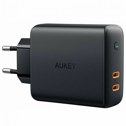 Сетевое зарядное устройство Aukey Focus 2-порта USB-C, 36 Вт, черный